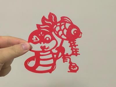 Year of the Snake Window Decoration (Abundance Year After Year)