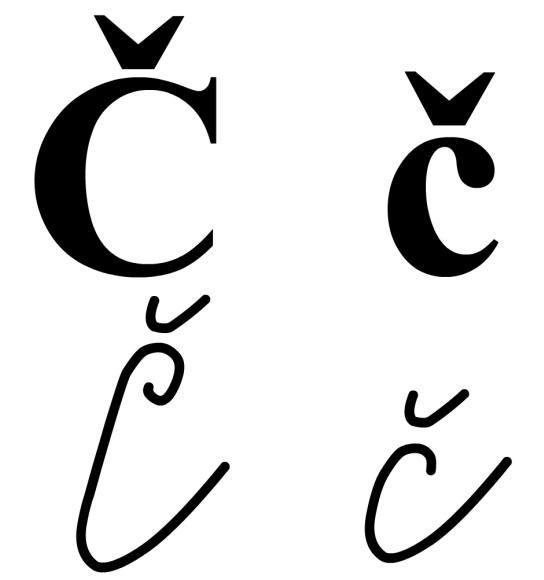 Simple letter Čč