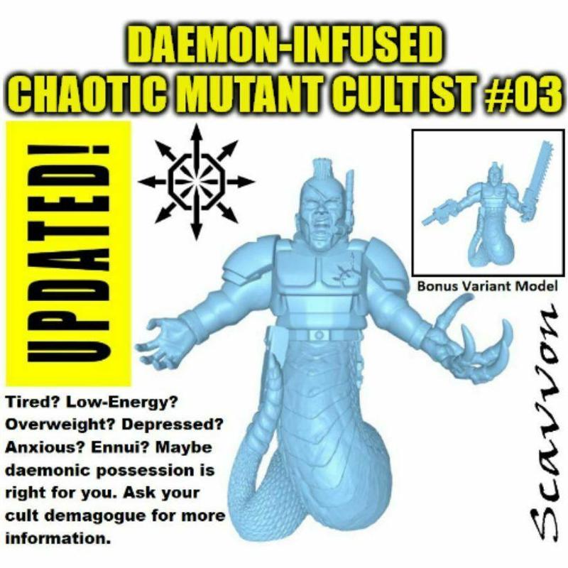 Daemon-Infused Chaotic Mutant Cultist #3 - 'Deathrattle'