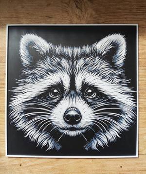 Raccoon with frame hueforge