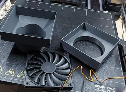 Housing for a 120mm pc fan as exhaust