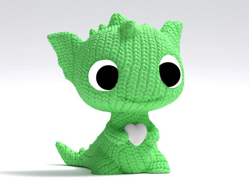 Cute Knitted Dinosaur