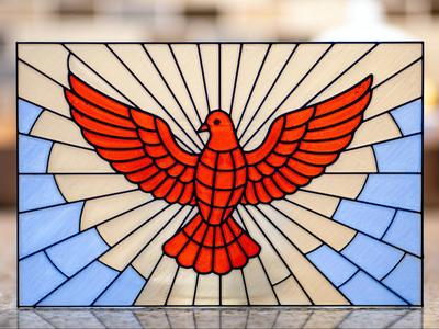dove of peace Stained glass translucent PLA decor