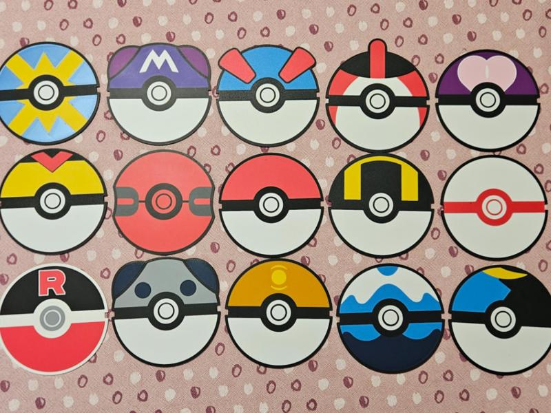 Pokemon Coasters, Pokeball Edition, 16 Types