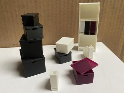IKEA TJENA Boxes - Dollhouse 1:12 scale
