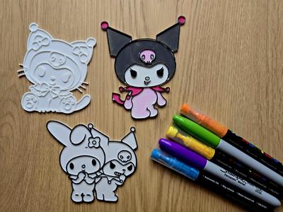 Hello Kitty Kuromi Cute DIY Coloring Pack