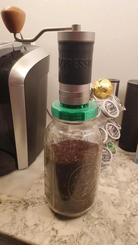 1Zpresso Hand Grinder to Wide Mouth Mason Jar Adapter / Lid