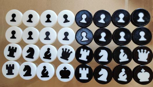 Chess and Draught Pieces 2 for 1