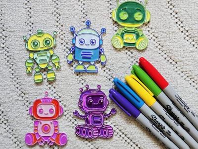 Cute Robot Android Color Coloring Set Gift Idea