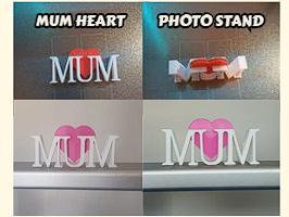 Mum Love Heart Photo Picture Stand - Split Parts