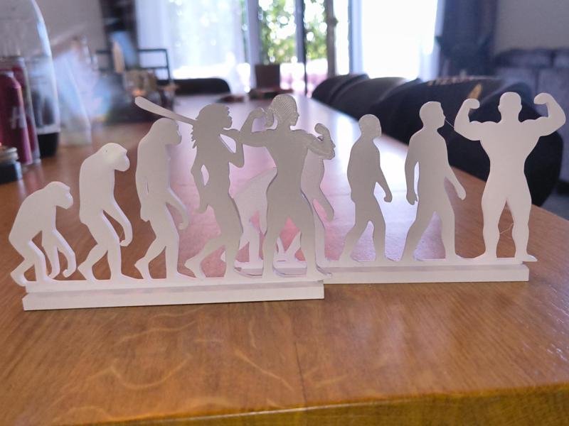 Human Evolution Male & Female Bodybuilder