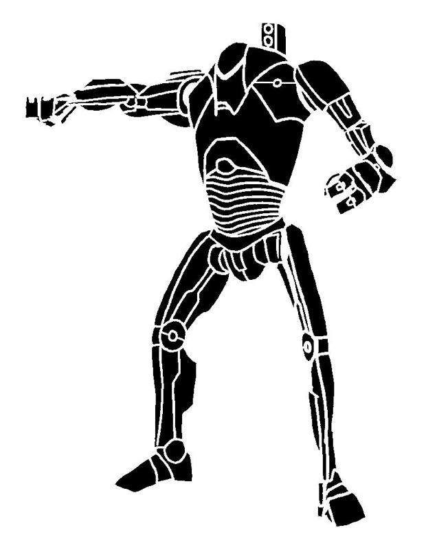 B2 super battle droid stencil