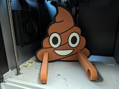 Poop emoji toilet roll holder with improved holder