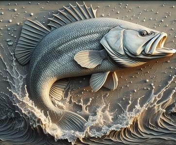 Bas Relief of a Large Mouth Bass