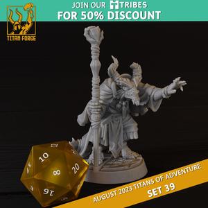 Dragonborn Male Sorcerer - RPG Hero Character D&D 5e - Titans of Adventure Set 39