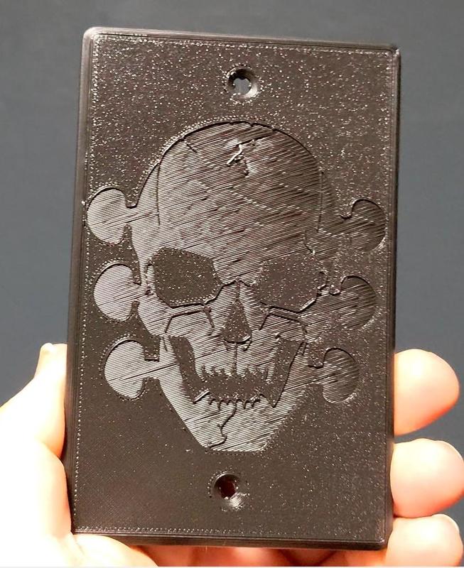 Skull Outlet Cover/block-off. Guitar headstock style.