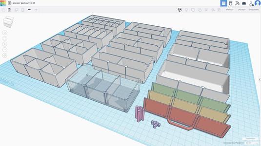 Two color drawer pack (x2-y1-z2) for Various Size Stackable Resistor Storage Box