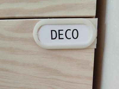 minimalist drawer label- side clip on