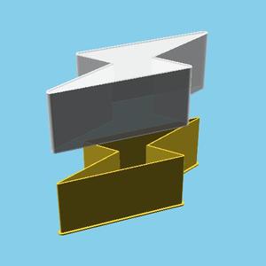 Lightning Bolt (model 2), nestable box (v1)