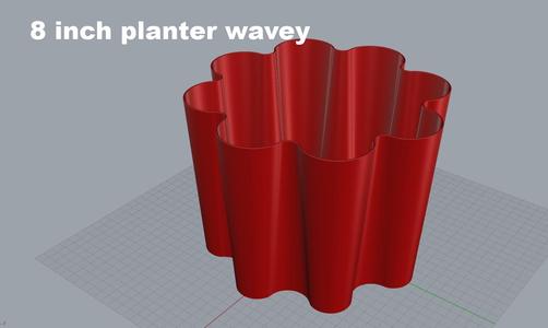 Planter 8 inch wavey sides