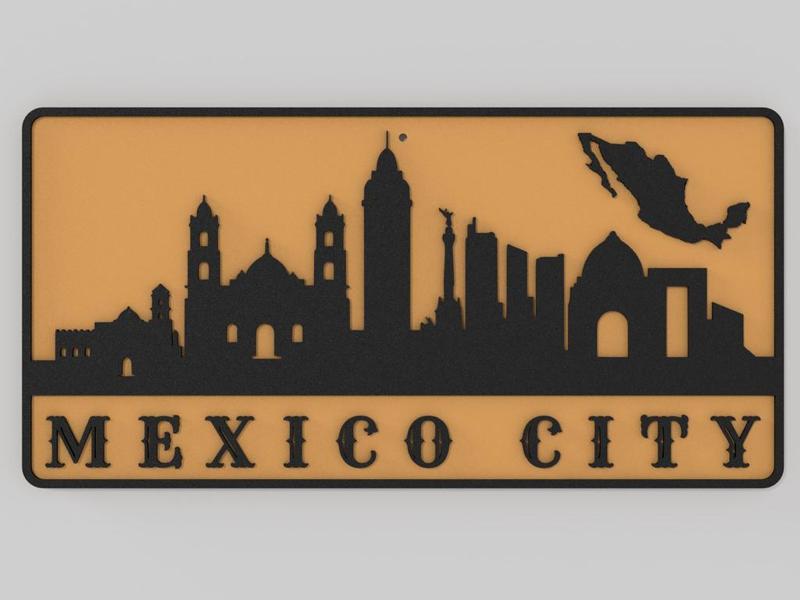 Wall Plate Skyline - Mexico City