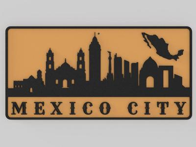 Wall Plate Skyline - Mexico City