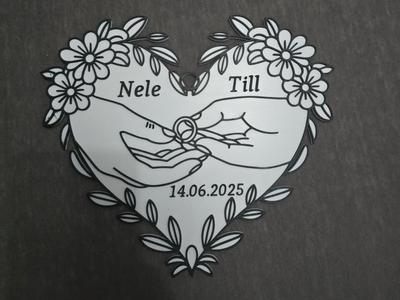 Engagement Gift – Heart with Names & Date
