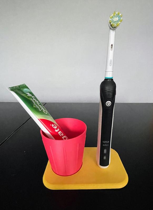 Electric Toothbrush Holder with Toothpaste Cup