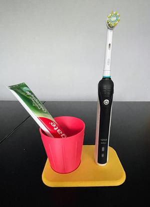Electric Toothbrush Holder with Toothpaste Cup