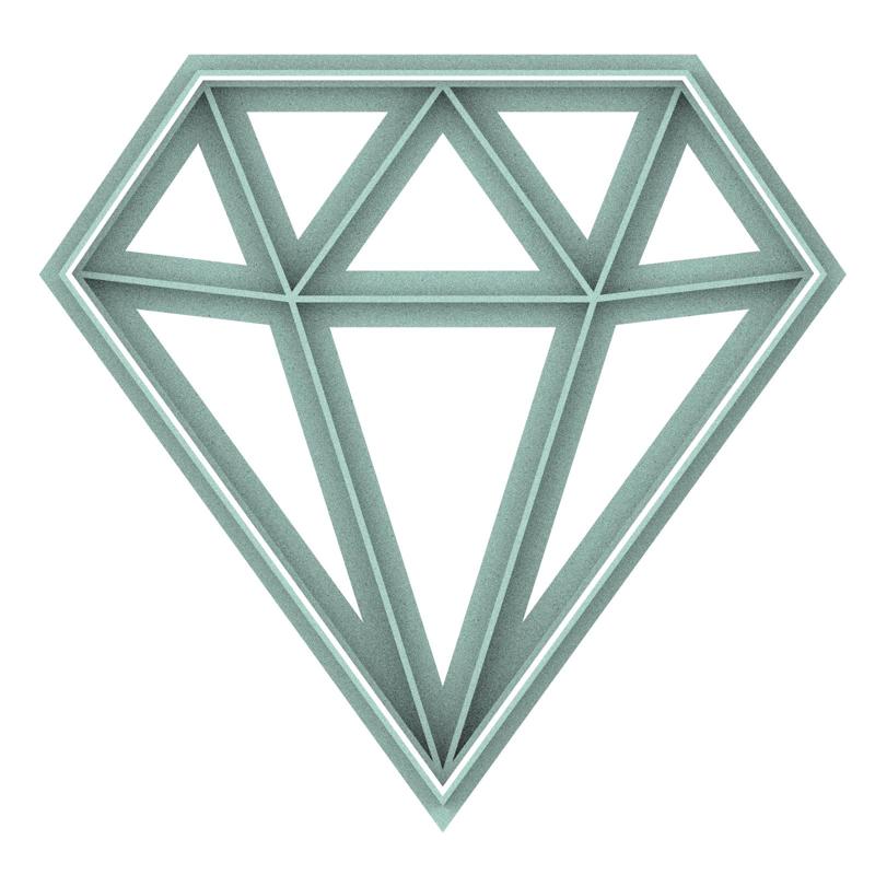 Diamond 9cm cookie cutter v2
