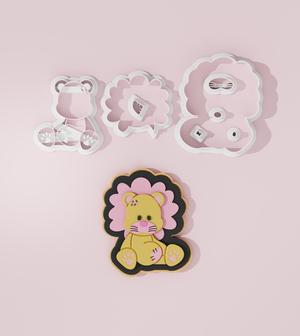Baby Lion with Bow Cookie Cutter with CCHub Logo