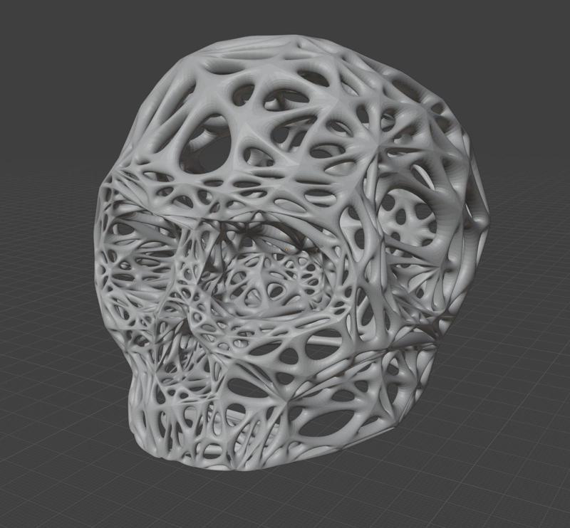 Voronoi Skull Low Poly