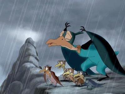 scenérie z filmu the land before time pírkova skála z hnízdem jeho maminky pírka