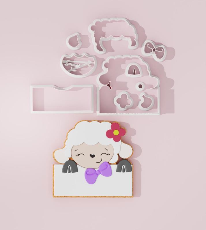 Sheep with Plaque #1 Cookie Cutter