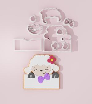 Sheep with Plaque #1 Cookie Cutter