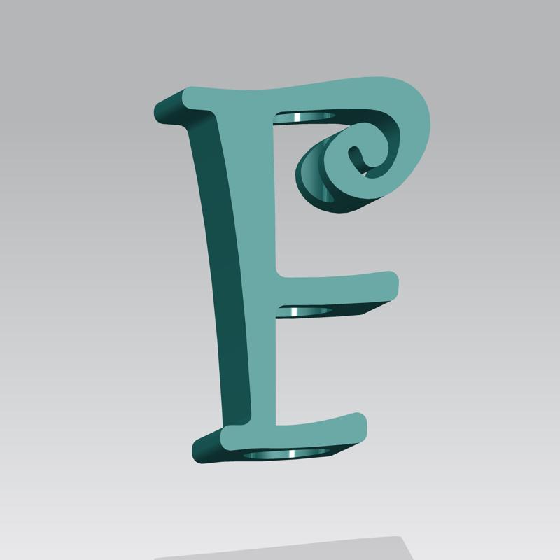 Straw topper letter F