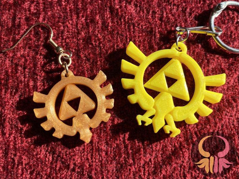 Triforce Spinner Keychain and Earring