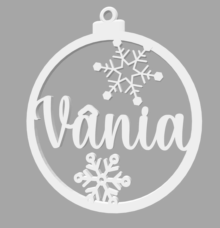 VÂNIA - BOLA DE NATAL COM NOME - ORNAMENTO
