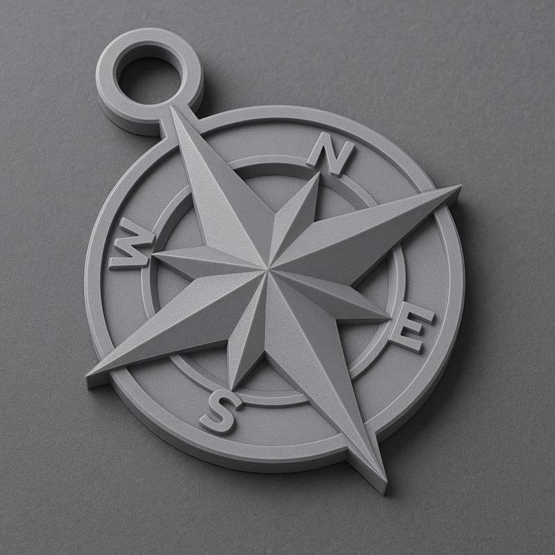 Compass Rose Keychain