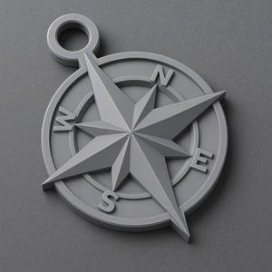 Compass Rose Keychain