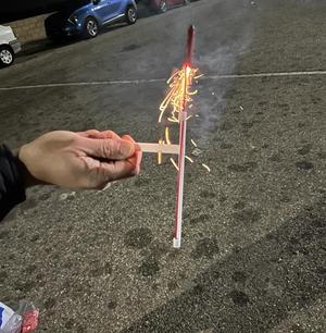 Simplest firework rocket launcher holder - Lanzadera cohetes