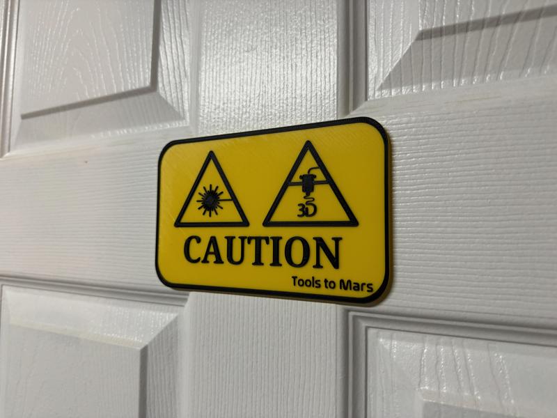 3D and Laser Radiation Sign