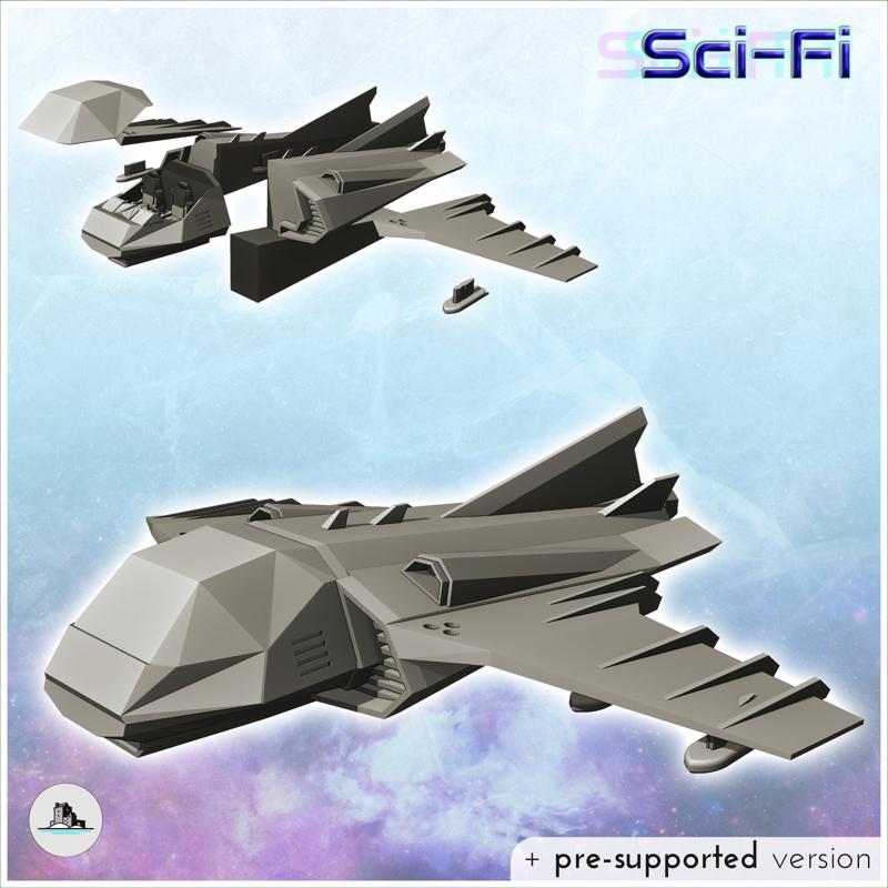 Warpstorm Reaper fighter spaceship (3) - Future Sci-Fi SF Post apocalyptic Tabletop Scifi Wargaming Planetary exploration RPG Terrain