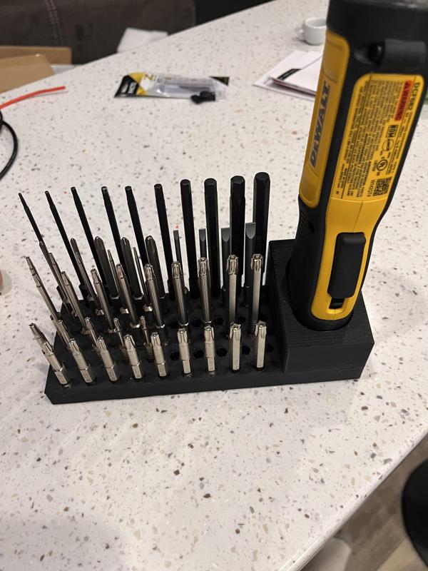 1/4” bit organizer for dewalt 8v cordless screwdriver