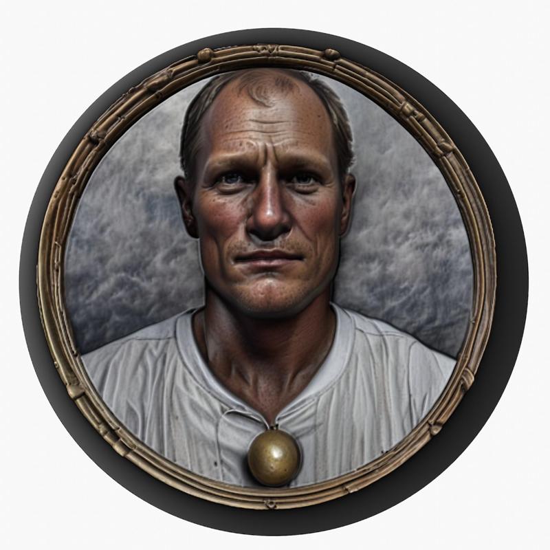 Woody Harrelson medallion pendant