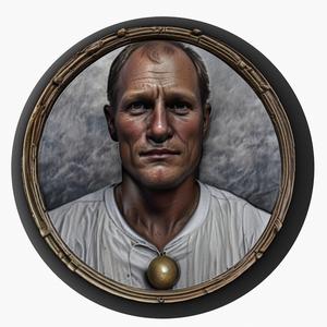 Woody Harrelson medallion pendant