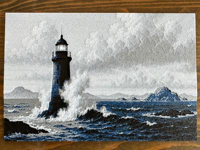 Lighthouse in the Storm – 3D Landscape (HueForge)
