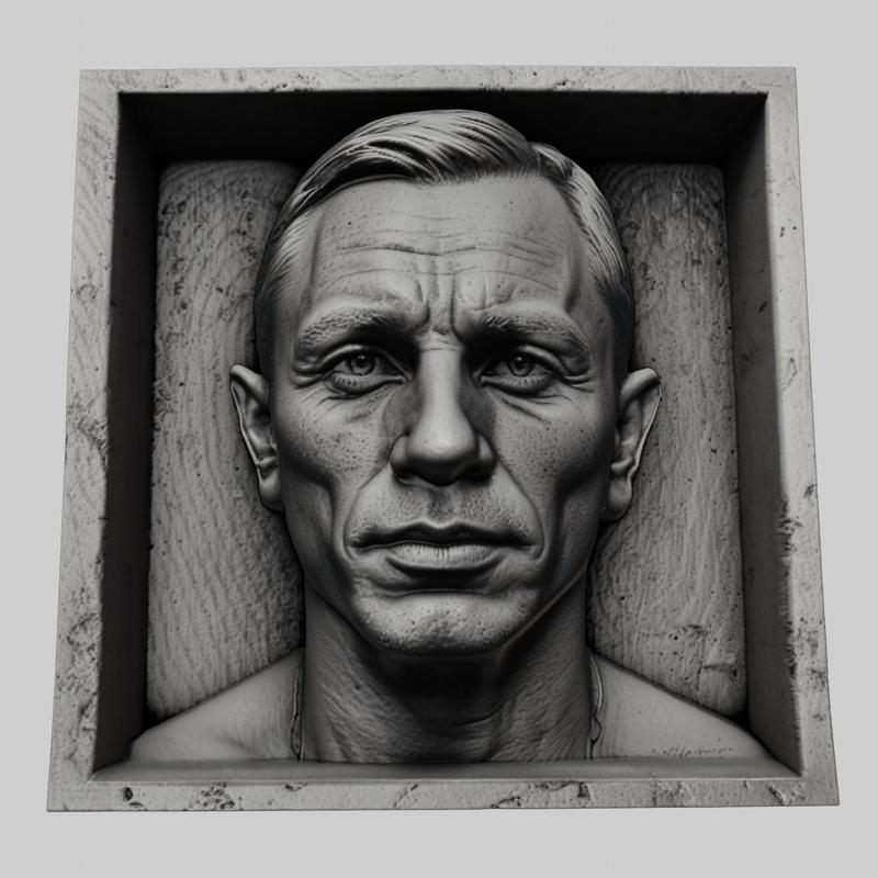Daniel Craig head relief actor