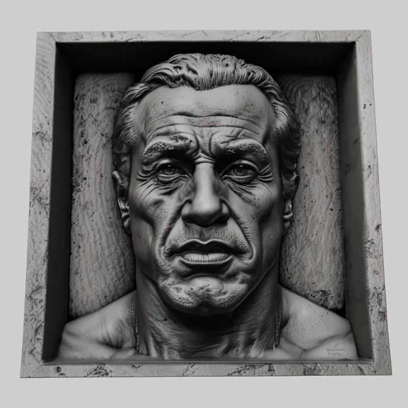 Sylvester Stallone head relief actor