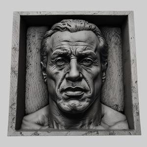 Sylvester Stallone head relief actor